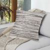 18 x 18 Handcrafted Cotton Accent Throw Pillows, Woven Lined Design, Set of 2, Black, Gray, Beige