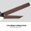 48 in. Integrated LED Indoor Brown Ceiling Fan with Light Kit and Remote Control