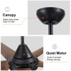 48 in. Integrated LED Indoor Brown Ceiling Fan with Light Kit and Remote Control