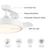 Modern 42 in. Indoor Matte White Retractable Blades Ceiling Fan with Light Kit and Remote Control