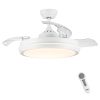 Modern 42 in. Indoor Matte White Retractable Blades Ceiling Fan with Light Kit and Remote Control