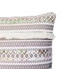 18 x 18 Handcrafted Square Jacquard Cotton Accent Throw Pillow, Vintage Applique Embroidery, Brown, White