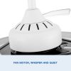 Modern 42 in. Indoor Matte White Retractable Blades Ceiling Fan with Light Kit and Remote Control