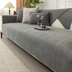 Non-slip All-inclusive Universal Cover Chenille Light Luxury High-end Cushion Cover Towel (Option: Dark Gray-90 × 120)