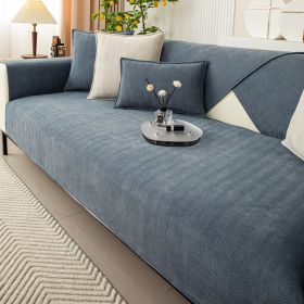 Non-slip All-inclusive Universal Cover Chenille Light Luxury High-end Cushion Cover Towel (Option: Gray And Blue-70 × 120)